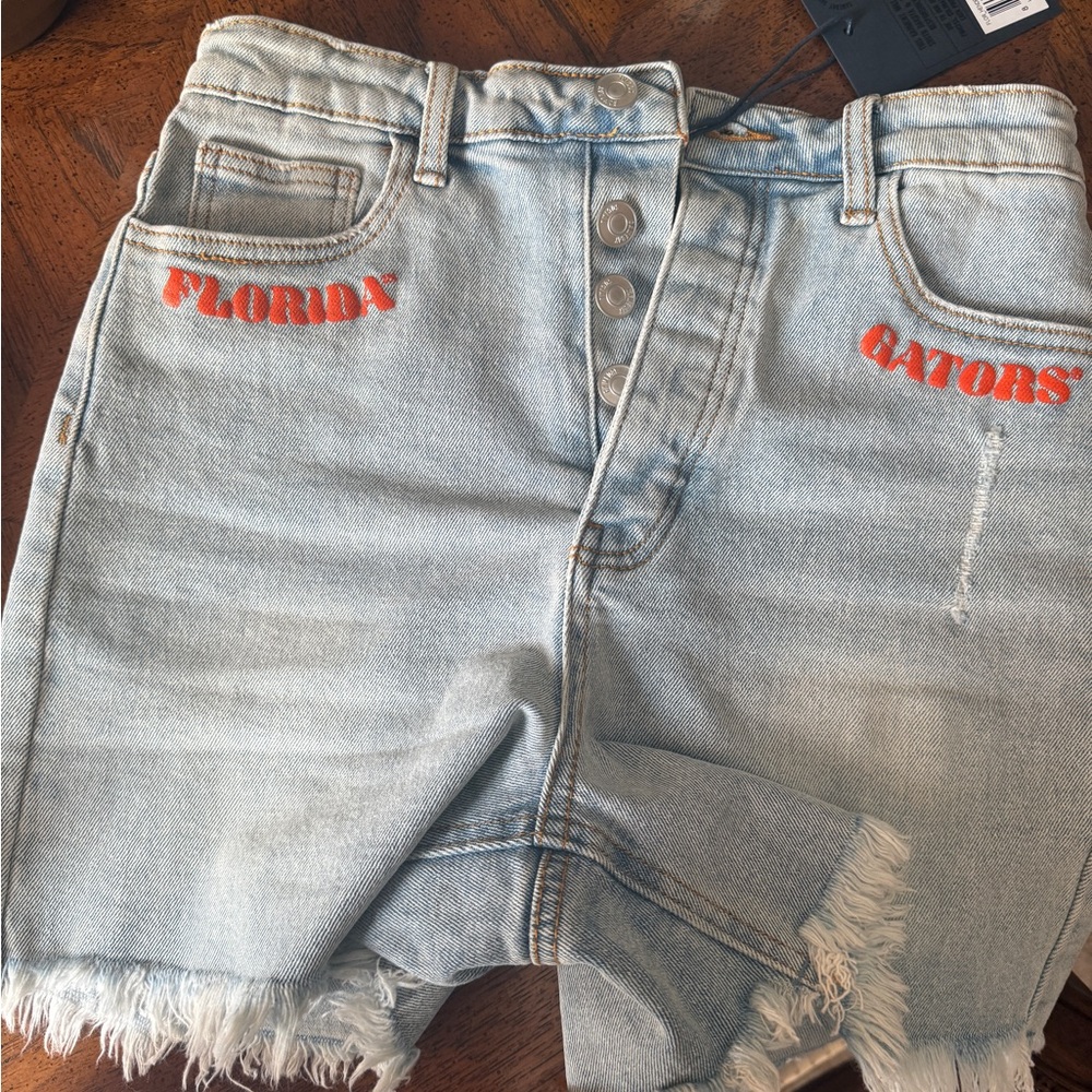 UF Gators Light Blue Denim Shorts - Picture 5 of 5
